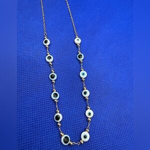 Pretty Bird 18k Gold Plated All Seeing Evil Eye 🧿 Necklace Enamel Beads 18”